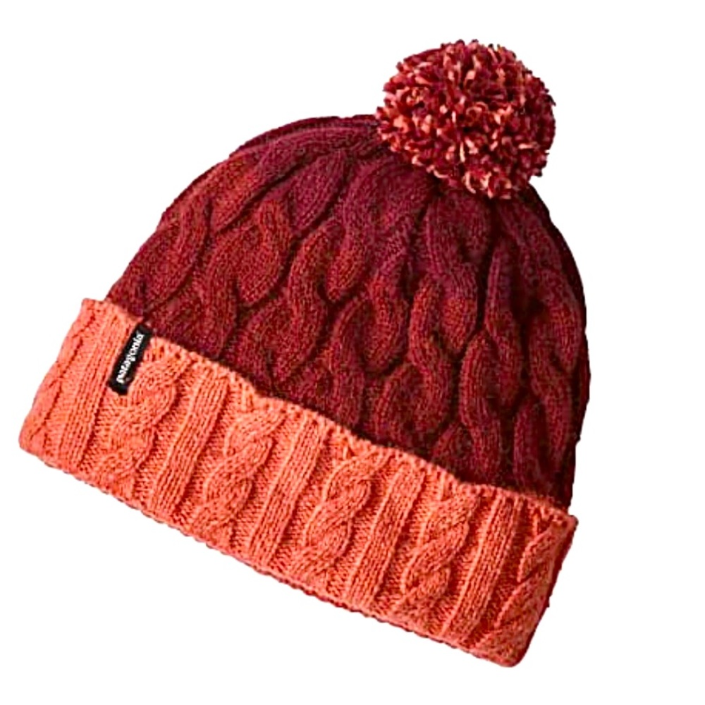 NEW / Patagonia W’s Pom Beanie / Glacier Stripe: Tomato / OS